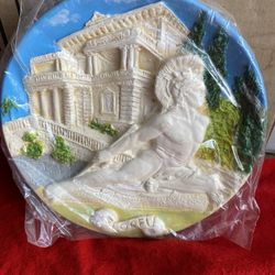 9 Inch Handmade Hand Painted In Greece Greek Plaster Corfu Achilles Wall Hanging Plate Imported From Greece