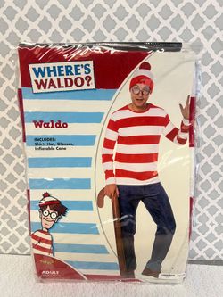 Spirit Halloween Where’s Waldo Adult Costume X-Large NEW