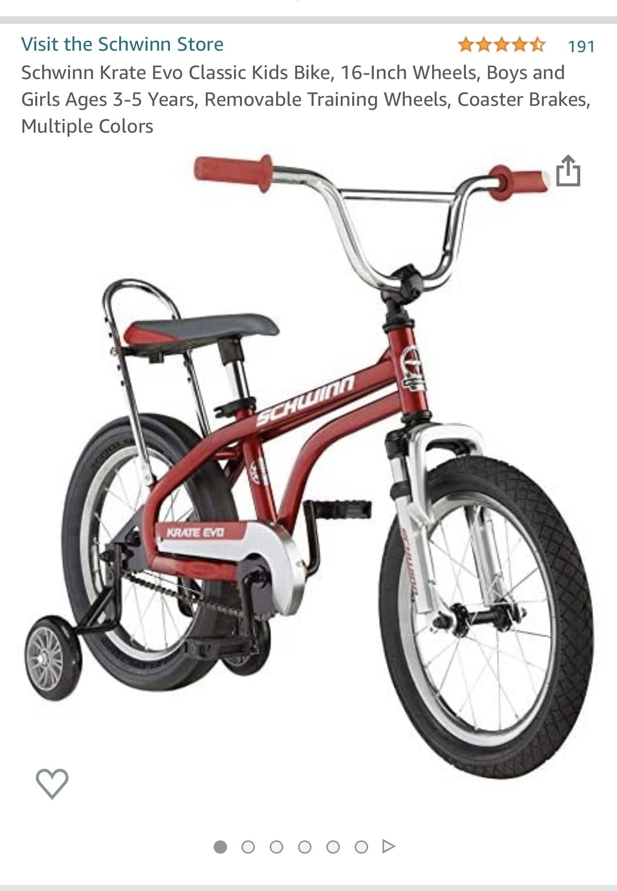 schwinn krate evo 16 kids' bicycle Kids Bike for Boys and Girls Ages 3-5 Years, 16-Inch Wheels, Rider Height 38 to 48-Inches, Removable Training Wheels, Rear Coaster Brake, Raspberry : Sports & Outdoors Kids Bikes by Schwinn Kids Bike 16in, Schwinn, Open