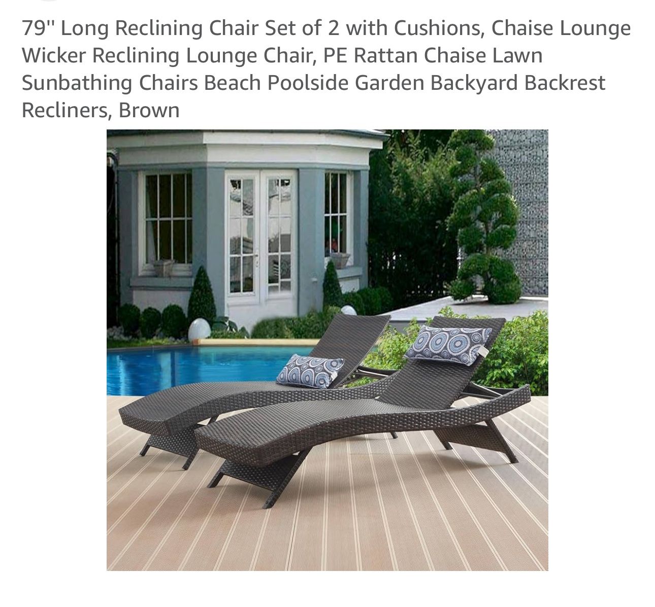 Wicker Chais Pool Loungers