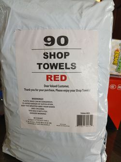 90-Count Red Cotton Shop Towels