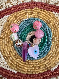 Single statement handmade boho glass bead earring