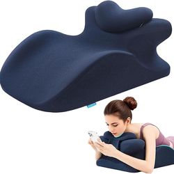 Adult Memory Foam Ergonomic Wedge Prone Pillow, Bed Pillow for Sitting Up, Back