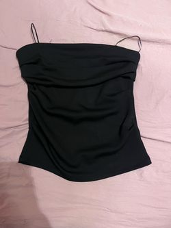 Off shoulder cropped black shirt, size medium