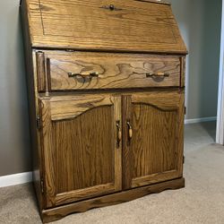 Solid Oak Secretary Desk