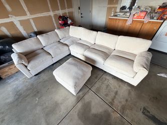 Jeary 115 in. Corduroy Modular L-Shaped Beige 7-Seat Sectional Sofa