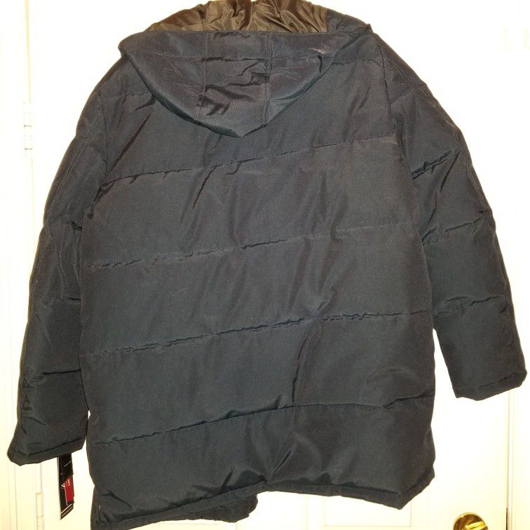 Winter Coat, Men's Large, Navy Blue 
