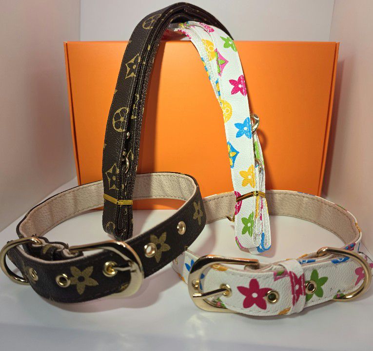 Luxury Designer Dog Collar With Matching Leash Size **Large** Collar 55CM