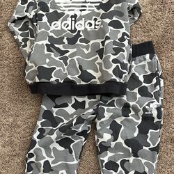 Adidas Camo Pants And Hoodie Set
