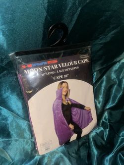 New Moon Star Purple Velour Cape