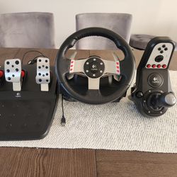 Logitech G27 Force Feedback Racing Steering Wheel, Pedals, and Shifter