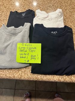 😀5 Girls long sleeve uniform tops size 14😀