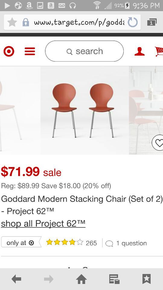 Project 62 Goddard Modern Stacking Chair Set Of 2 For In Open In The Appcontinue To Mobile Website