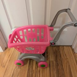 Girls Toy Plastic Shopping Cart
