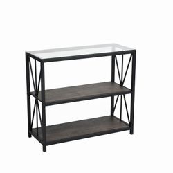 Open Box Homy Casa HONOURABLE GLASS 35.43" W x 14.96" D x 31.5" H Shelving Unit