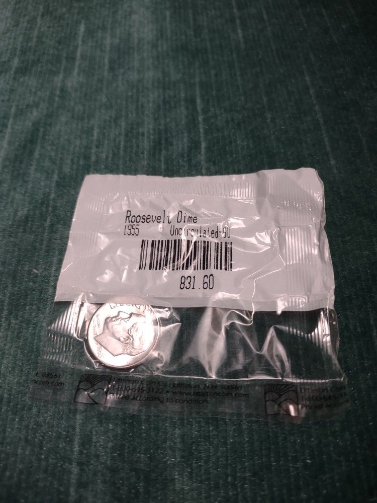 Uncirculated 1955 Roosevelt Dime (0.0723 Oz Silver)