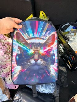 Cat Backpack Cute DJ Cat with Sunglasses Backpack
