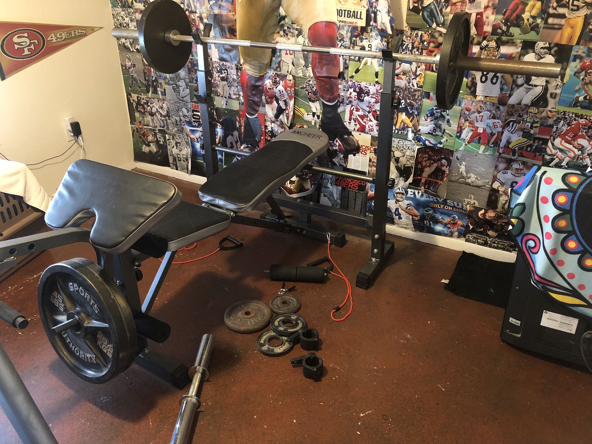 Weight bench and weights 