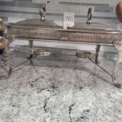 Silver Brass Casserole Twin Dish