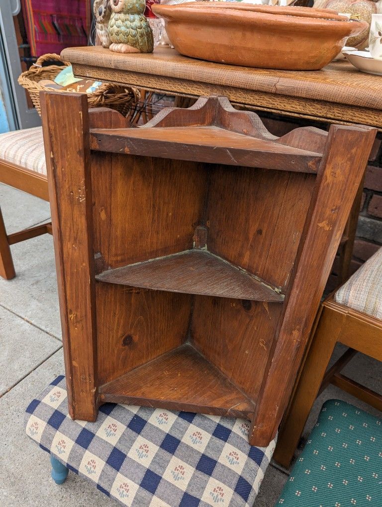 Vintage Hanging Corner Knick Knack Shelf