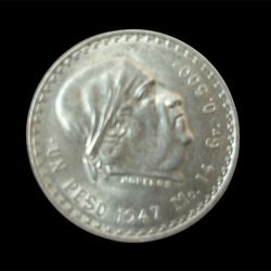 UN peso 1947. Vintage coin of Mexico