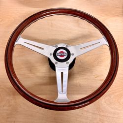 Vintage Nardi Wood Steering Wheel w/ Datsun 240z 510 Hub (Momo Raid Personal 260z 280z 620 OMP)