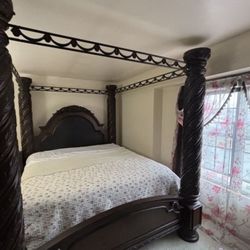 Beautiful King Canopy Bedroom Set by Ashley 