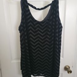 Lane Bryant Chevron Velvet Dressy Tank