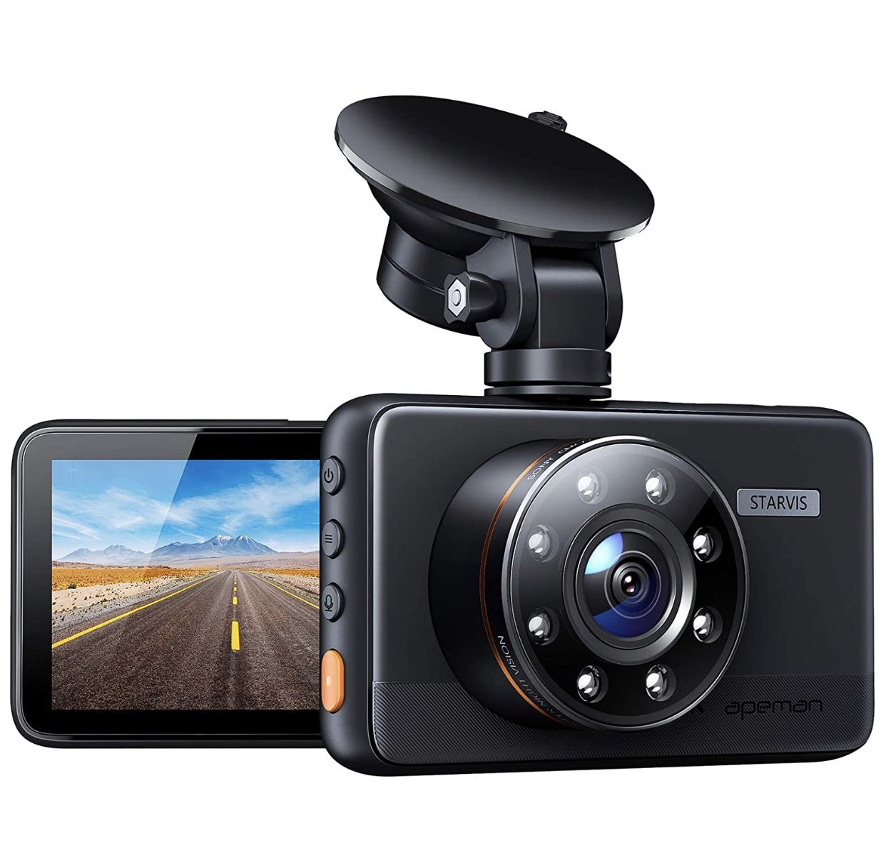 Dash Cam with IR Night Vision, FHD 1080P Dash Camera for Cars, Sony IMX 307 Sensor, Support GPS, 3 inch IPS Screen, Easy Use, Loop Recording, G-Senso