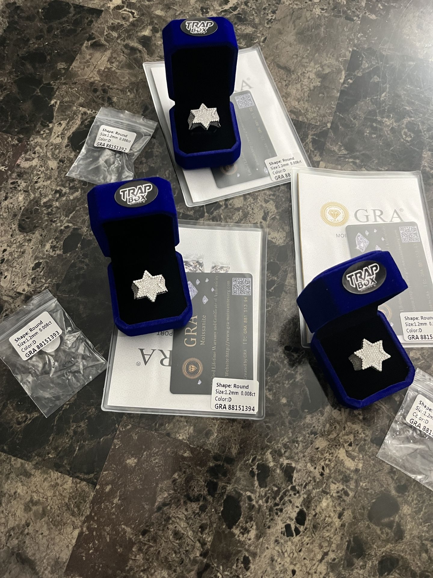 Luxury Hip Hop Full Moissanite Star Rings For Men 925 Sterling Silver