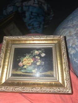 Small Framed Floral Still Life Painting