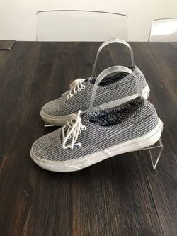VANS Authentic Size 7 US Women's Black & White Graph Lace Up Sneakers Shoes VANS Ladies size 7 100% Authentic