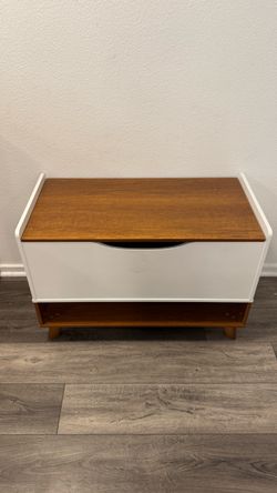 Mid-Century Modern Storage Bench with Storage