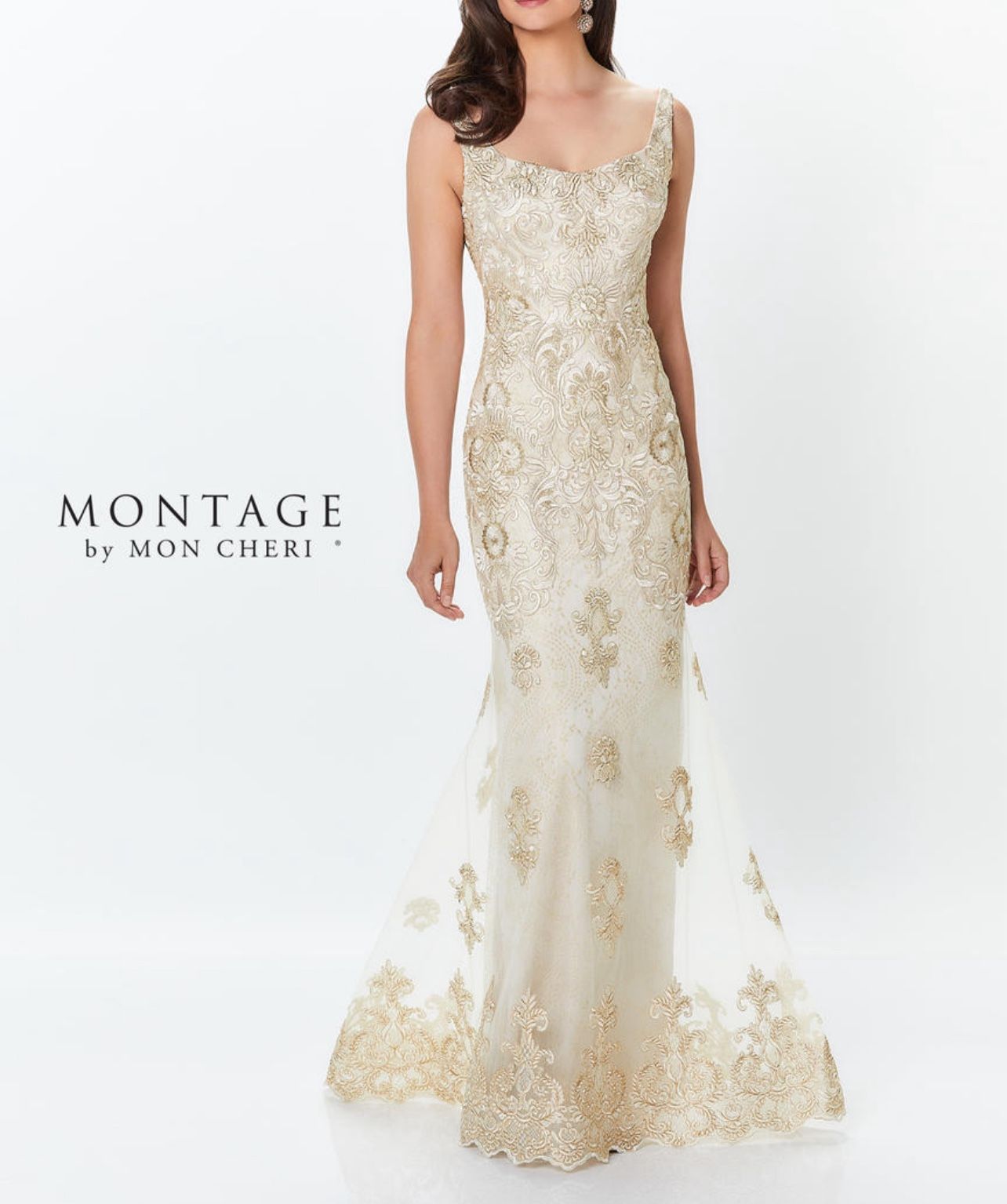 MONTAGE BY MON CHERI Ivory Evening Gown