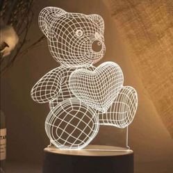 Changing Color 3D Bear Lamp For Valentines 💕🔥❤️❤️