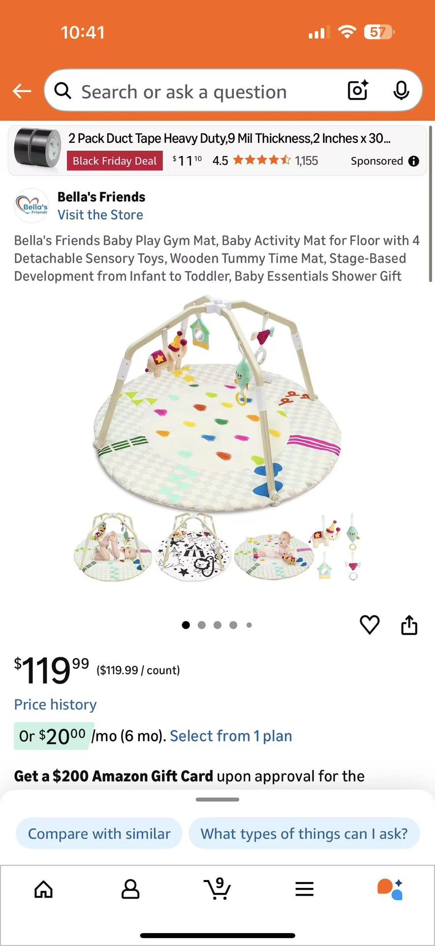 Bella's Friends Baby Play Gym Mat