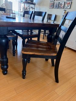 Rustic dining table and chairs