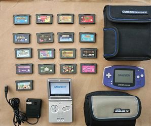 Nintendo Game Boy Advance Collection – 2 Systems, 17 Games, Charger, Cases & Accessories