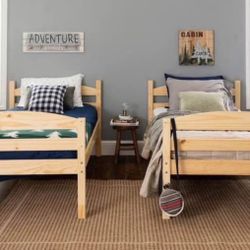 New Transitional Solid Natural Wood Bunkbeds 