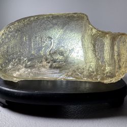 Vintage Acrylic 3D Swan Lake Scene Sculpture / Ornament 