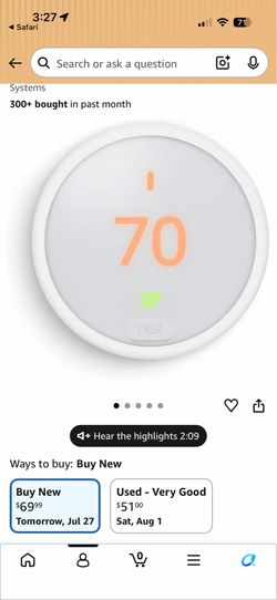 Nest Smart Thermostat E - working with wall panel.