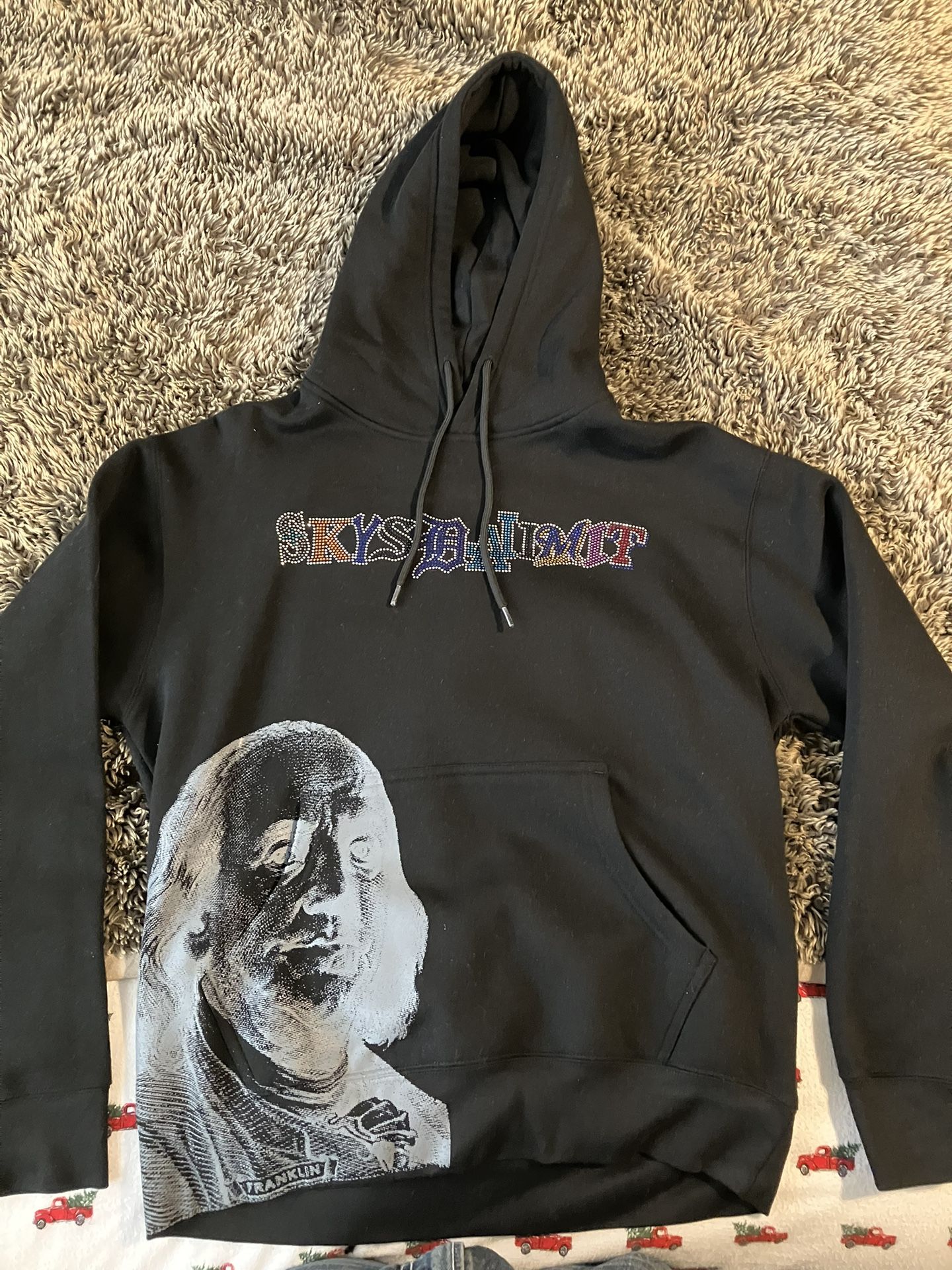 Sky's The Limit Rhinestone Ben Franklin Graphic Hoodie