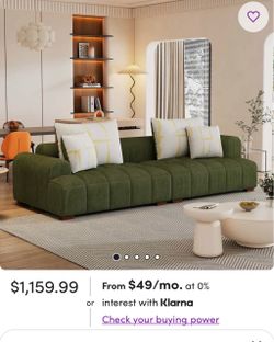 Comfy green sectional couch