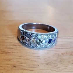 Silver Plated Chakra Ring. 