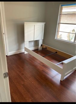 White Twin bed