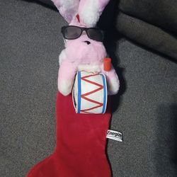 Vintage Energizer Battery Bunny Large Christmas Stocking 