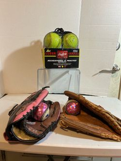 Regent Mag Two Glove,Rawlings SOLD! New Practice Softballs & Franklin Pink Balls-Lot $30CASH-FIRM