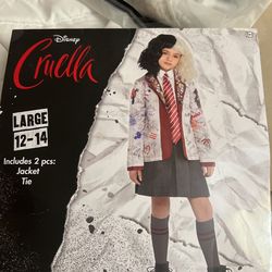 Halloween Costume Kids Cruella Jacket And Tie