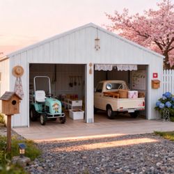 22FT x 23 FT Double Garage Steel Barn Shed – Cream Heavy Duty Metal Garage Storage Shed - The customer must have unloading capabilities, such as a for