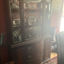 Antique Wood China Cabinet